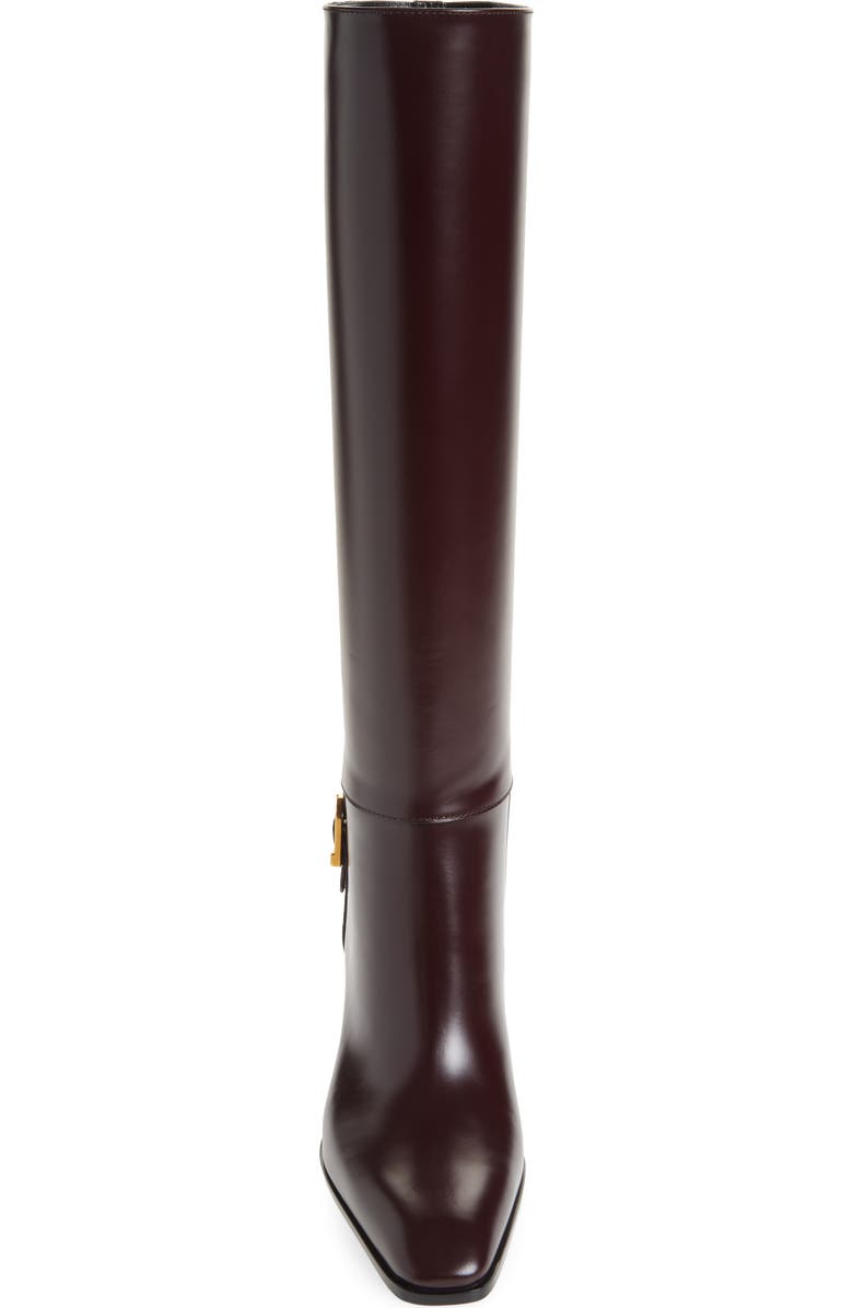 Saint Laurent Julia Tall Boot, Alternate, color, Wine