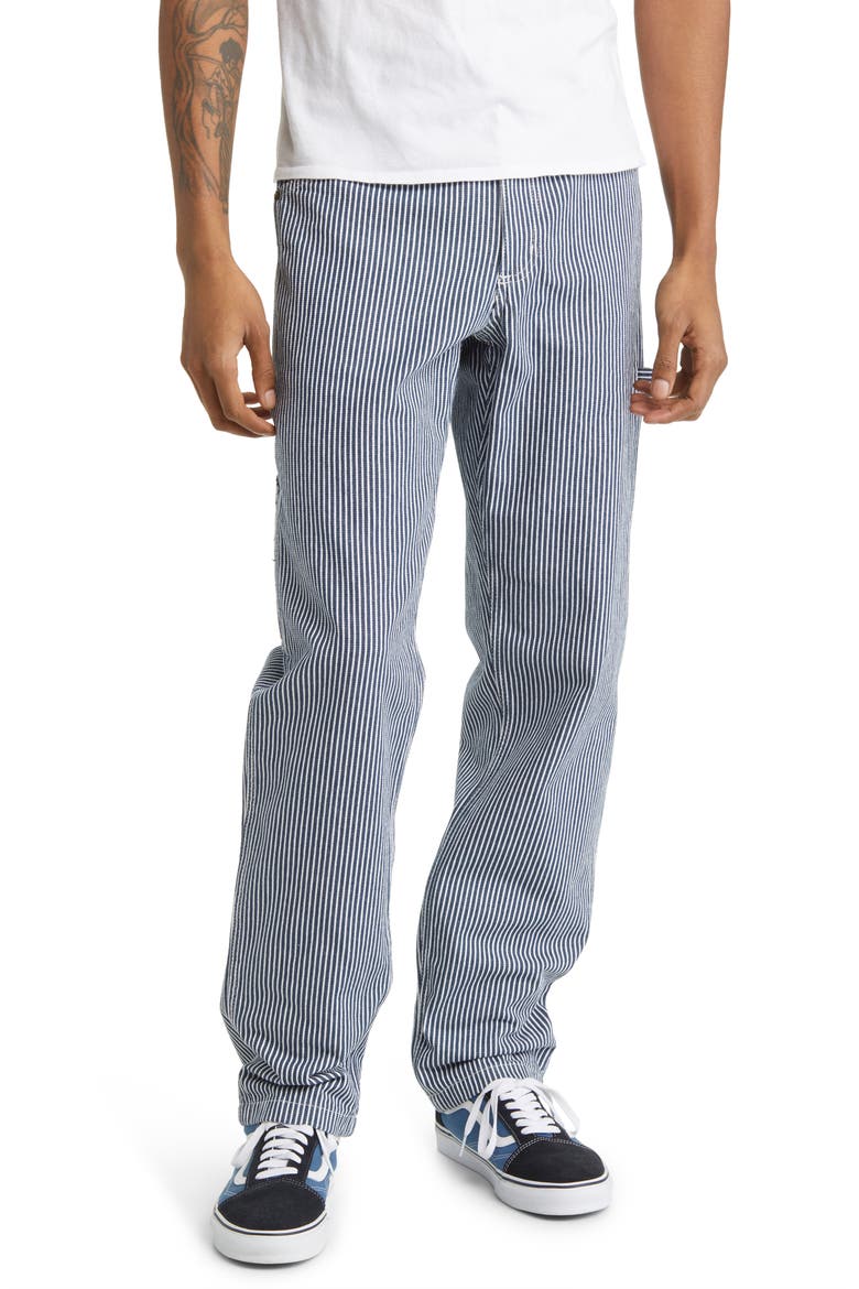 Dickies Garyville Hickory Stripe Straight Leg Carpenter Pants (Men