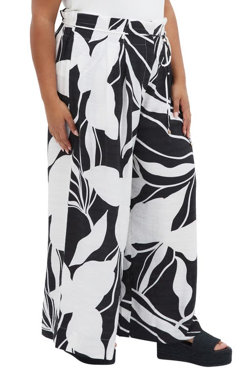 Shop City Chic High Waist Wide Leg Pants In Palm Paradise