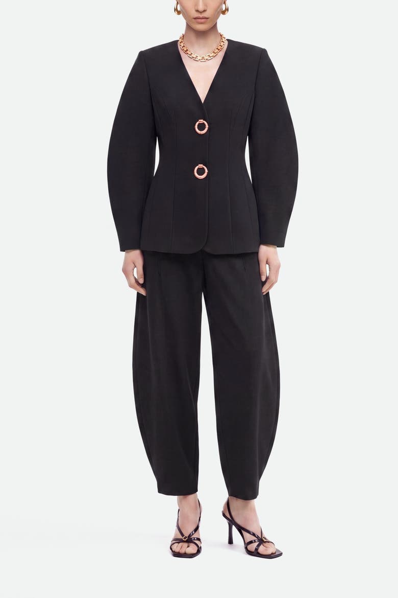 Ring Button Wrap Front Jacket, Main, color, Black