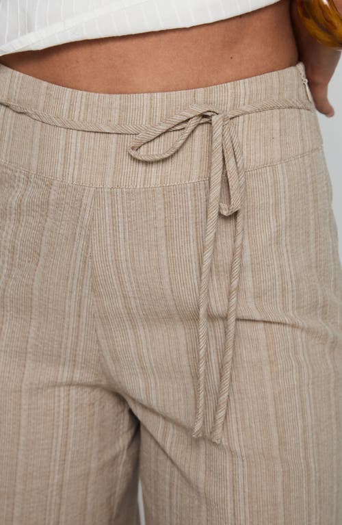 Princess Polly Rush Hours Tie Waist Flare Pants In White
