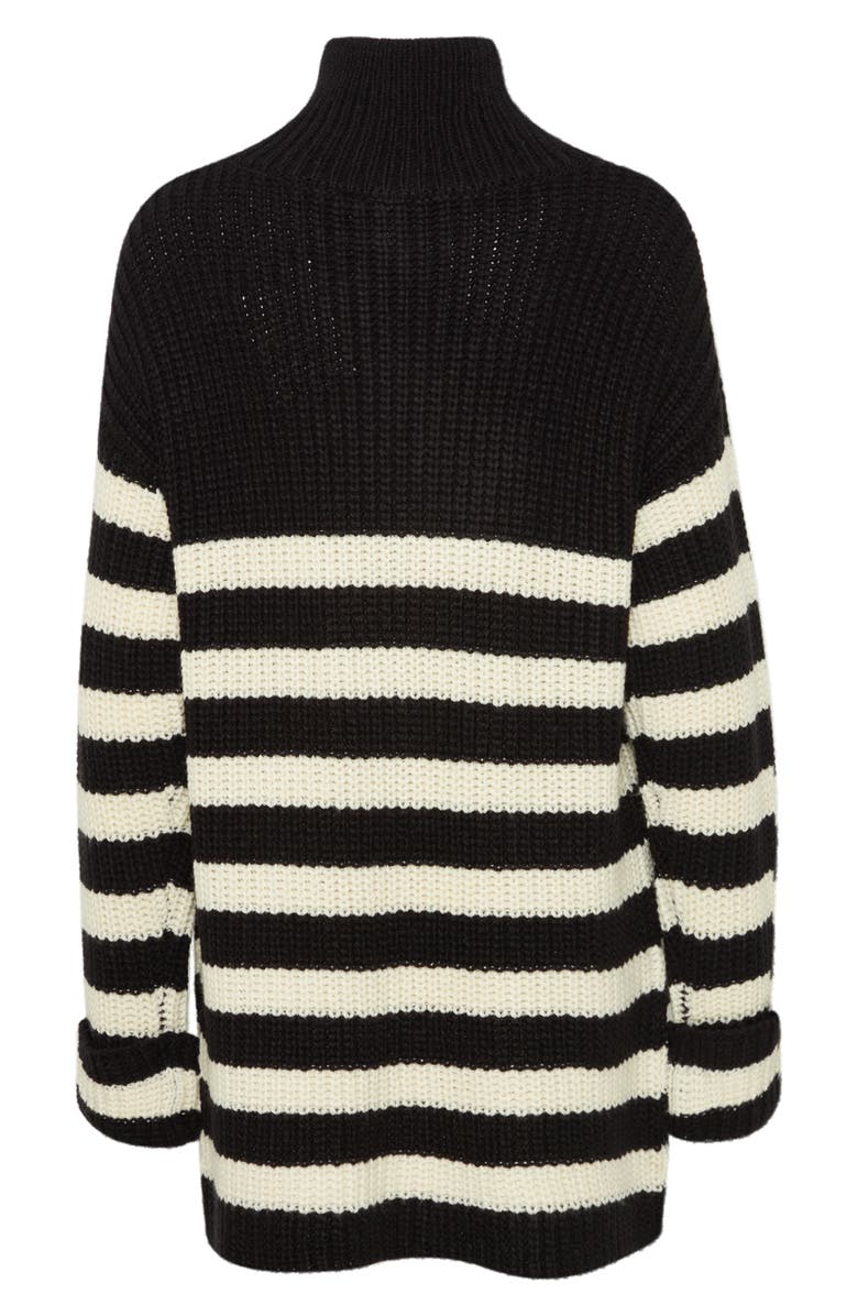 ICHI Barisa Tunic Sweater, Alternate, color, Black