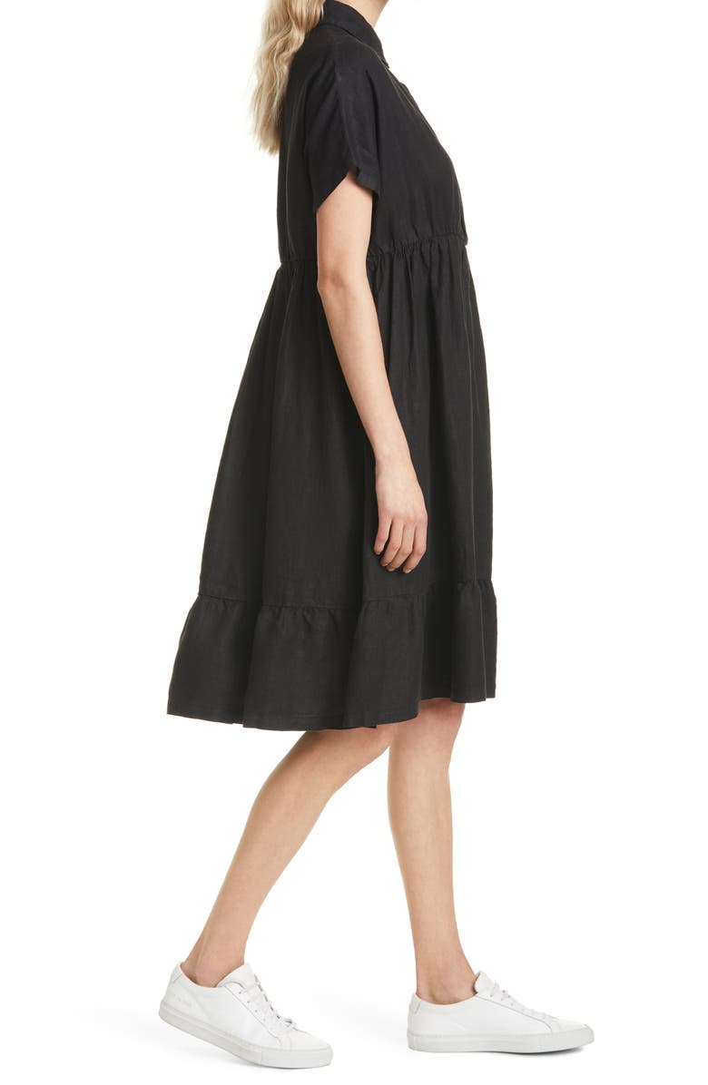 Max Mara Leisure Ruffle Hem Linen Dress, Alternate, color, 