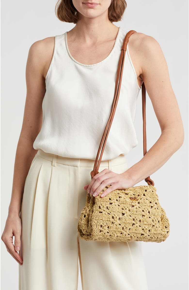 Sam Edelman Layla Floral Raffia Shoulder Bag, Alternate, color,