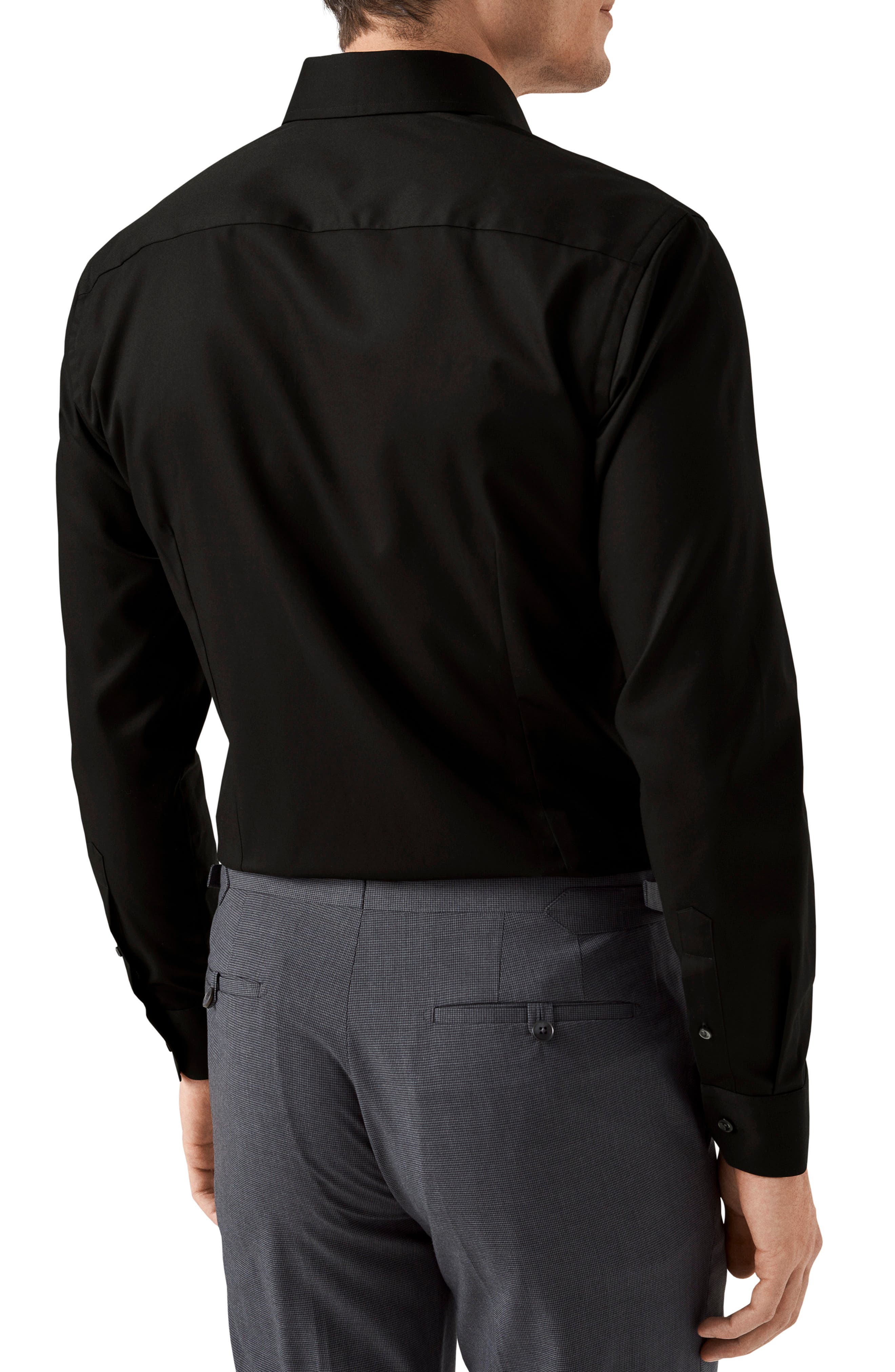 eton men's cotton-twill slim-fit dress shirt product info and reviews Eton Men's Cotton-Twill Slim-Fit Dress Shirt - Black
