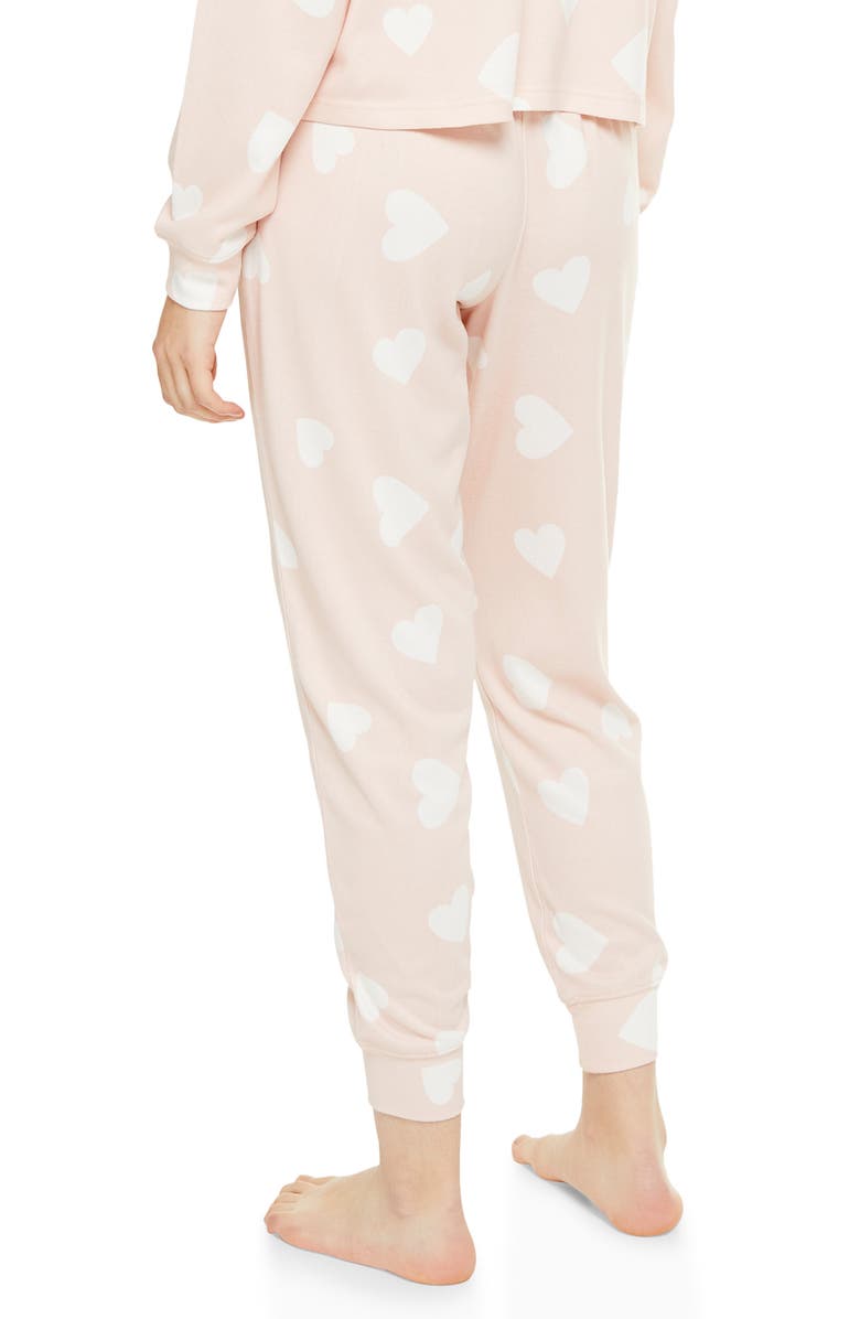 Topshop Supersoft Heart Print Knit Joggers, Alternate, color, 