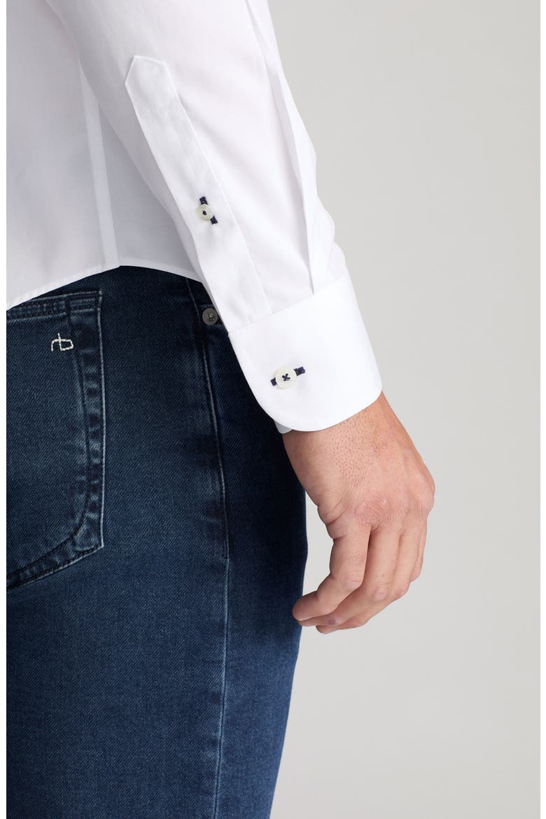 Las Cases Wrinkle Resistant Button-Up Shirt, Alternate, color, WHITE