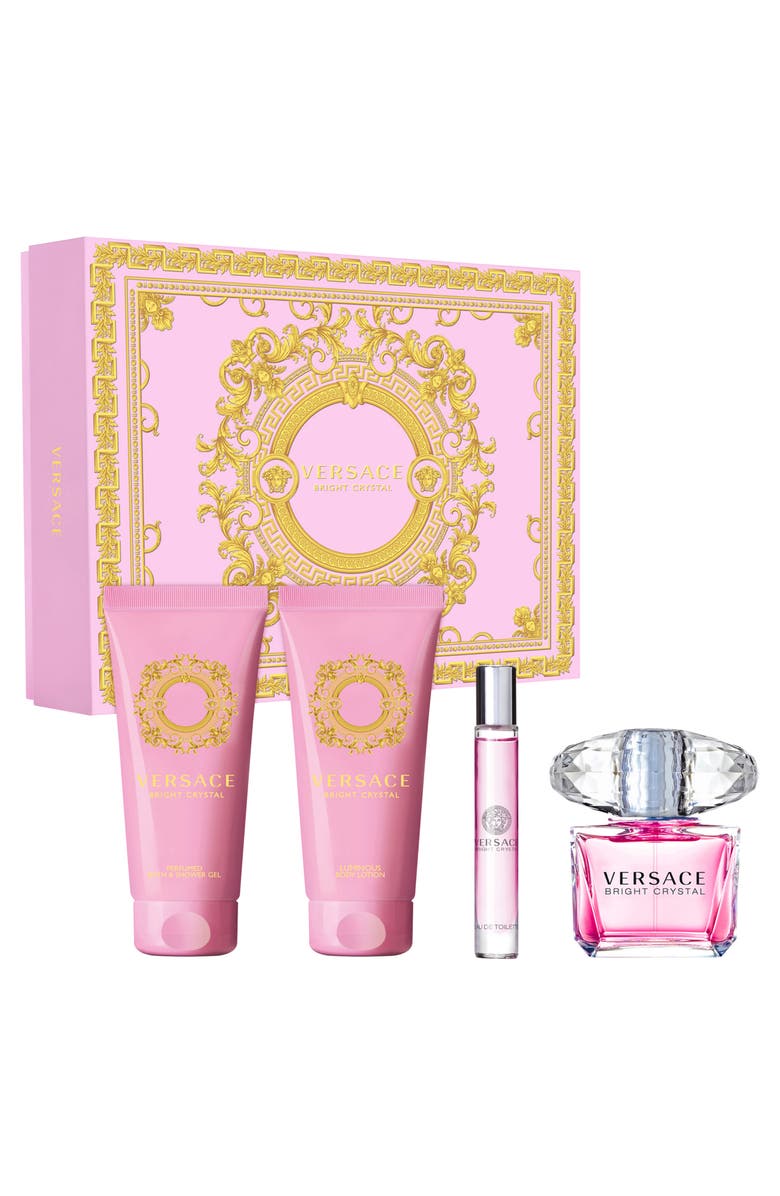Versace Bright Crystal 4-Piece Fragrance Gift Set $190 Value, Main, color, 