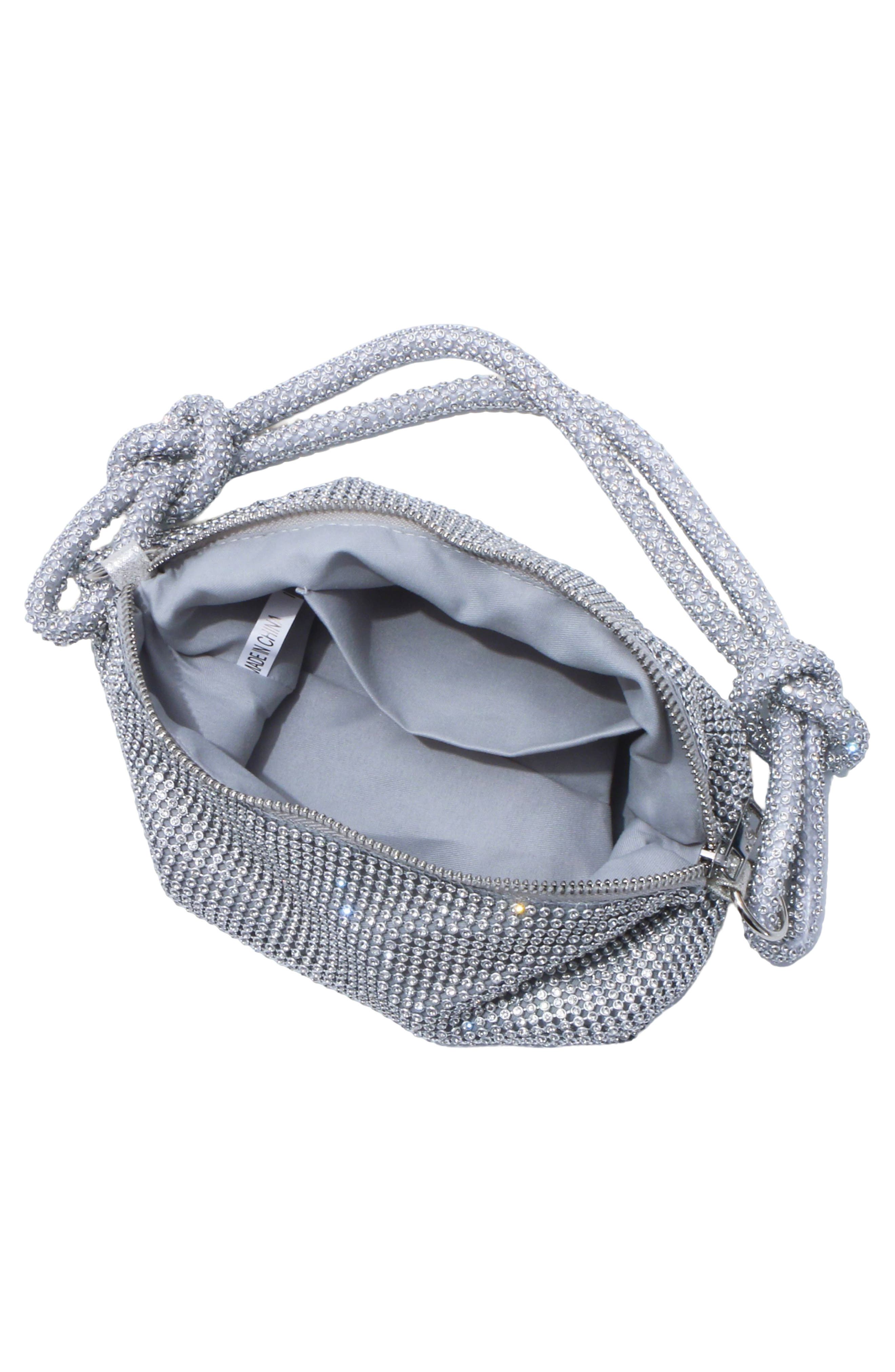 Sequin Slouch Evening Bag, Alternate, color, SILVER