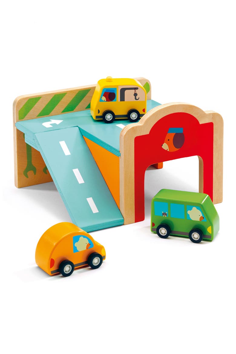 Mini Garage Wooden Playset, Main, color, MULTI