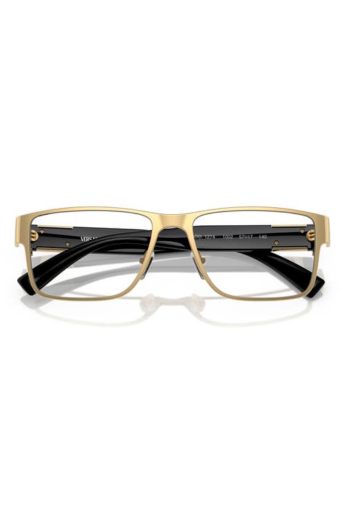 Versace 57mm Rectangular Optical Glasses In Gold