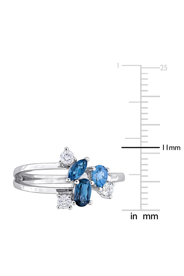 Sky Blue Topaz Cluster Ring, Alternate, color, BLUE
