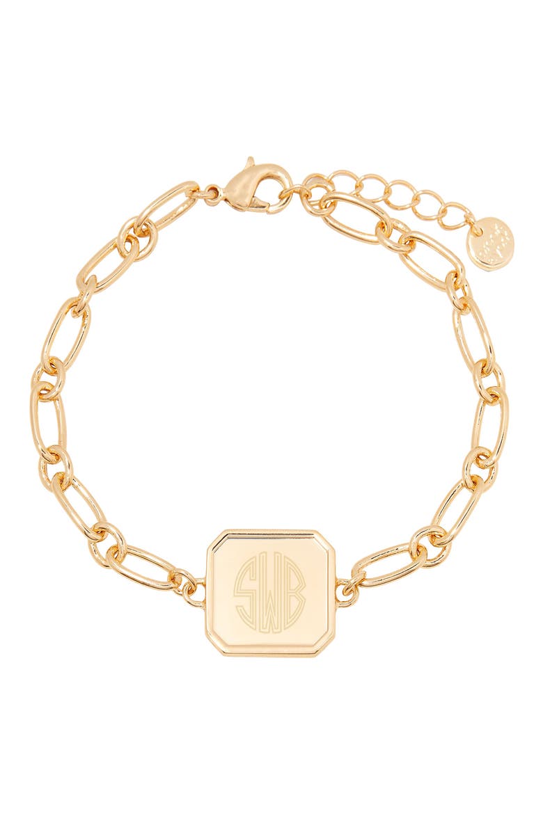 Quincy Monogram Bracelet, Main, color, GOLD