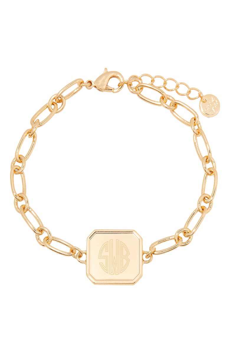 Brook and York Quincy Monogram Bracelet, Main, color, Gold