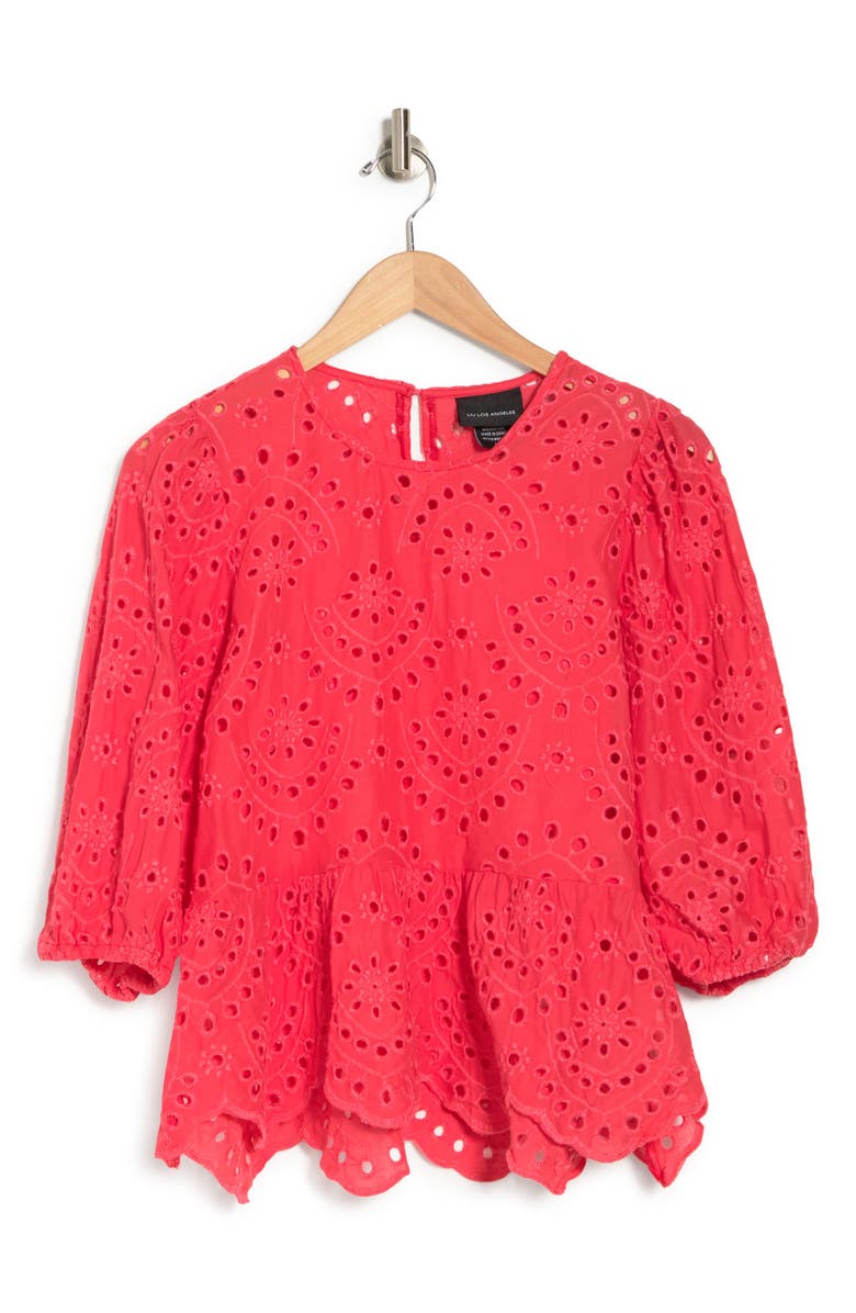Forgotten Grace Eyelet Cotton Blouse, Alternate, color,