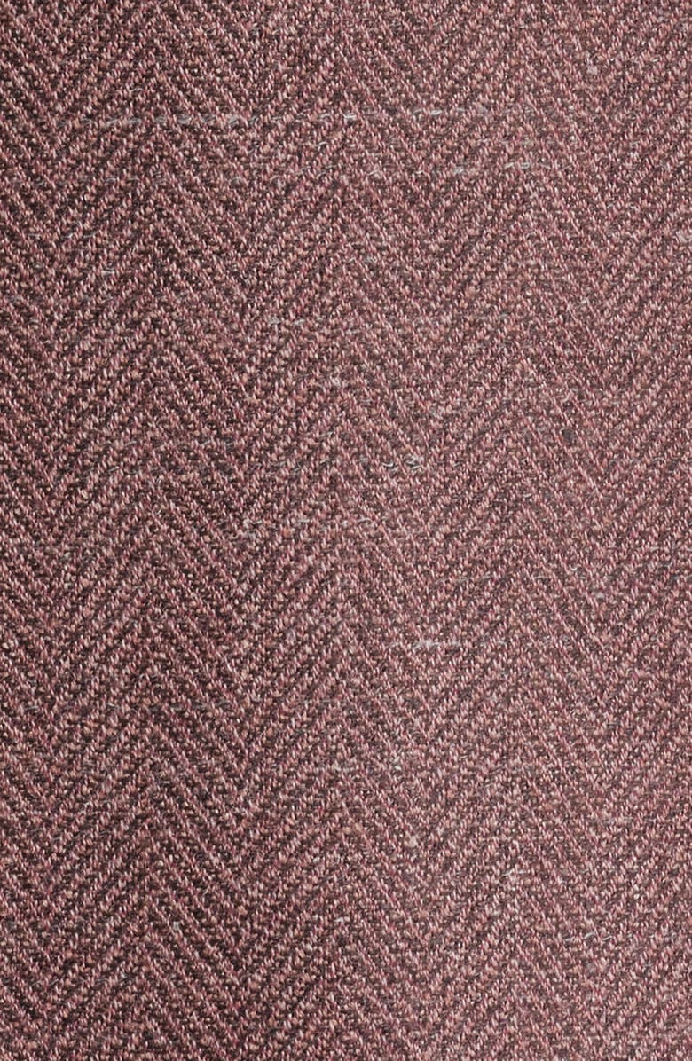 Canali Kei Trim Fit Light Red Wool & Silk Blend Herringbone Sport Coat, Alternate, color, Light Red