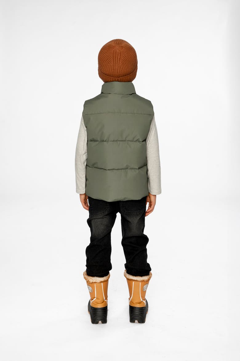 Sleeveless Quilted Fleece Pocket Mid-Season Vest, Alternate, color, Olive Green