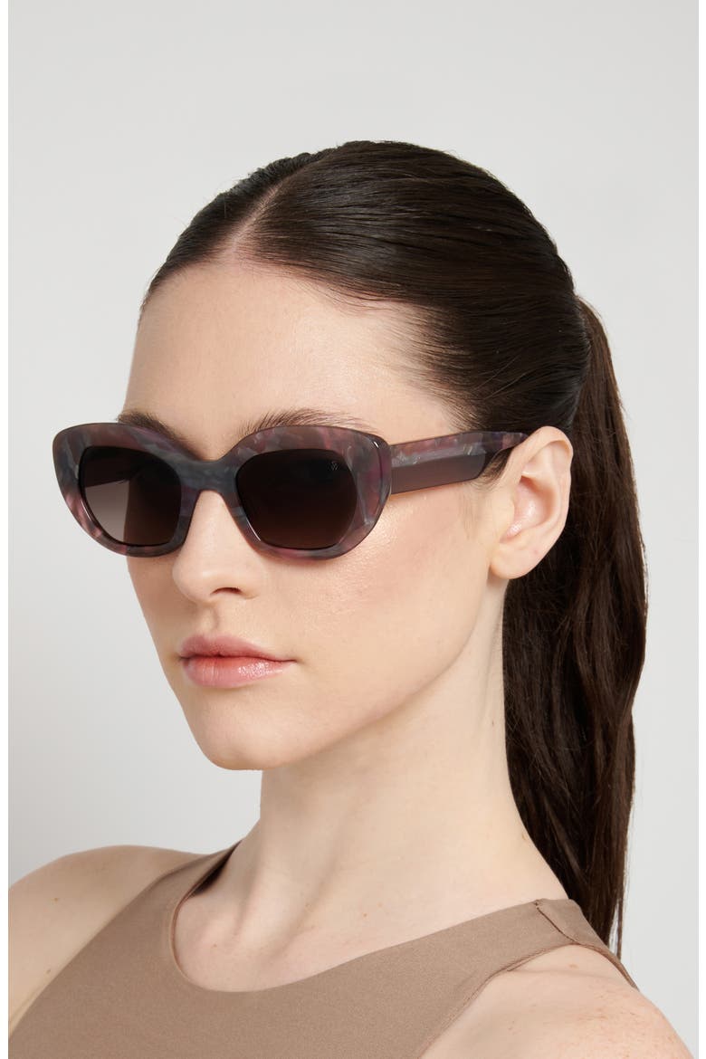51mm Gradient Butterfly Sunglasses, Alternate, color, BROWN PINK HAVANA/ PINK DS