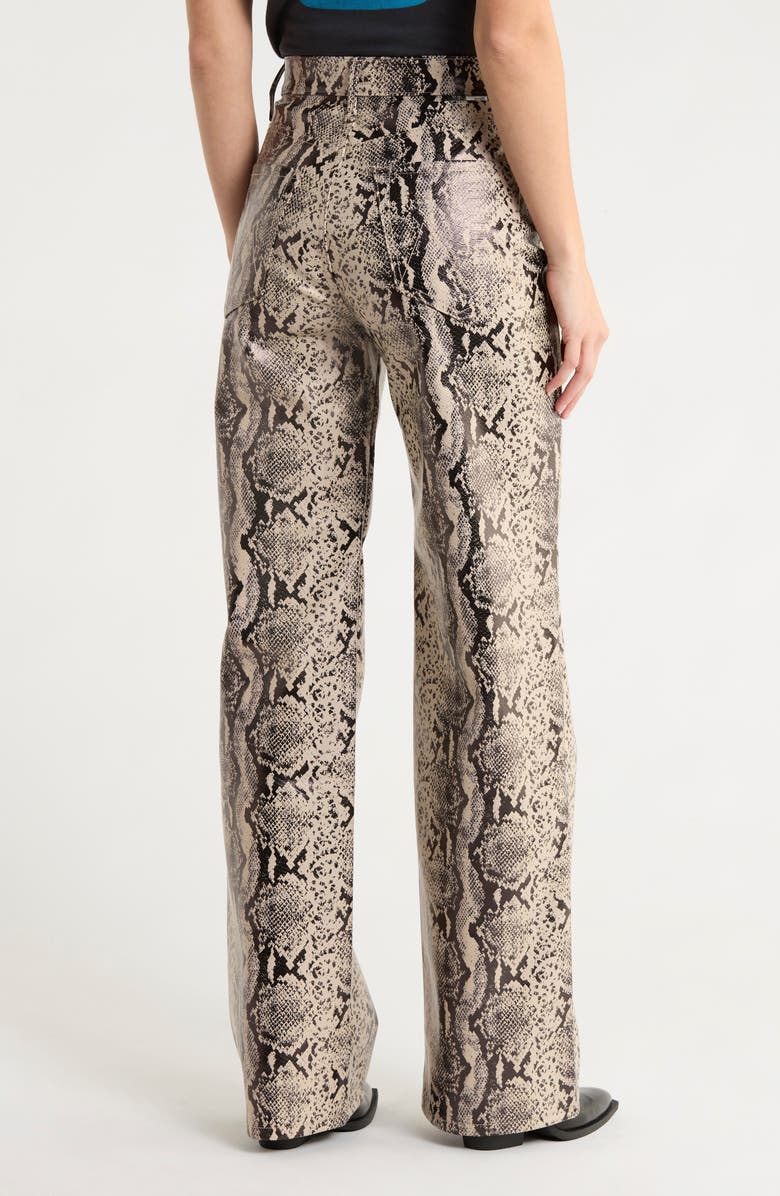 MOTHER The Maven Straight Leg Faux Leather Pants, Alternate, color, In Cold Blood