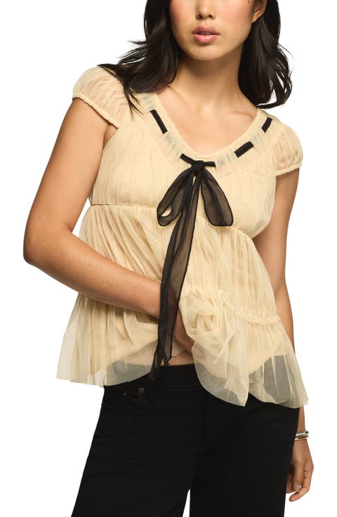 Tiered Mesh Bow Top