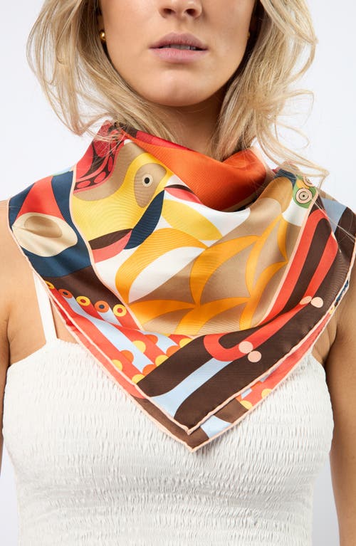 Viens Avec Moi Abstract Art Large Silk Square Scarf