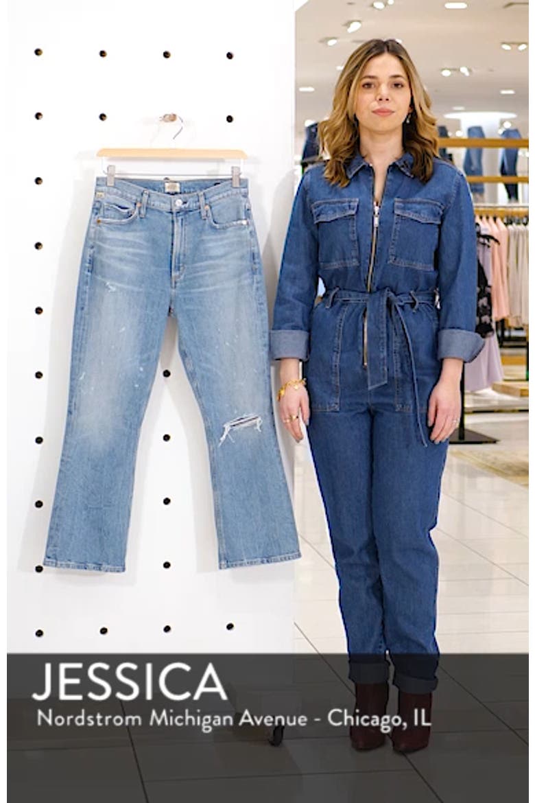 Demy Ripped High Waist Crop Flare Jeans video