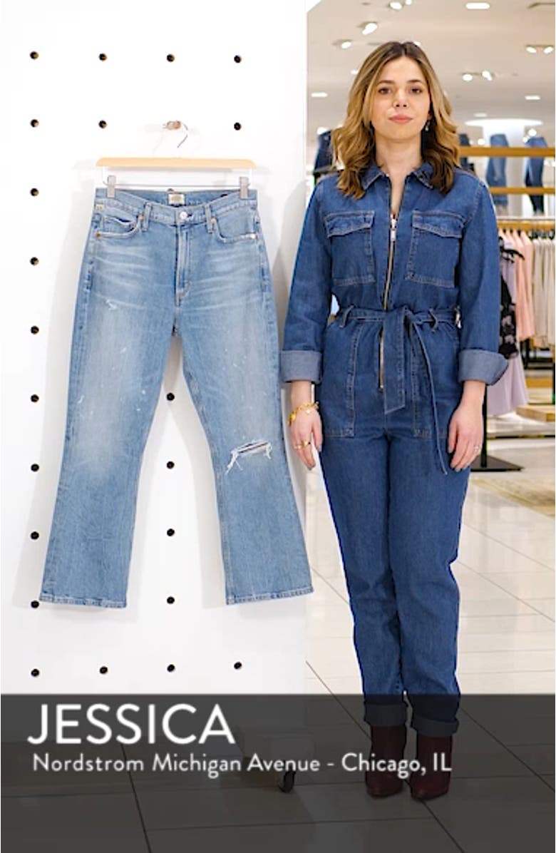 Demy Ripped High Waist Crop Flare Jeans, sales video thumbnail