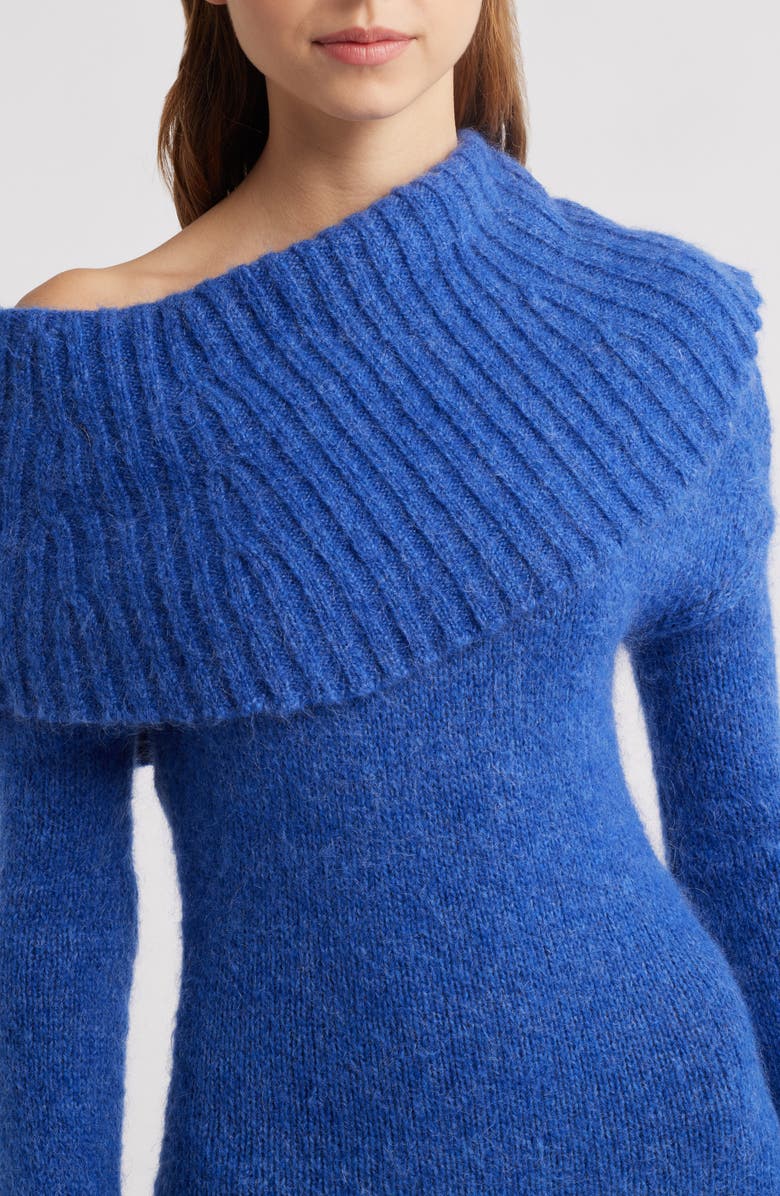 Cult Gaia Grayson One-Shoulder Long Sleeve Sweater Dress, Alternate, color, 