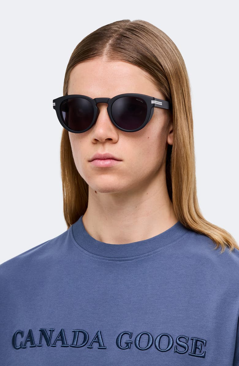 Canada Goose 51mm Polarized Oval Sunglasses, Alternate, color, Matte Black