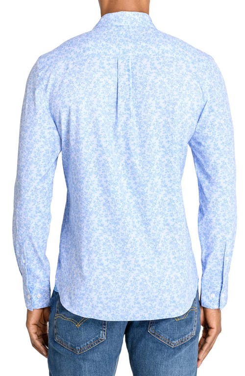 Construct Dainty Floral Woven Long Sleeve Shirt In Lt Blue