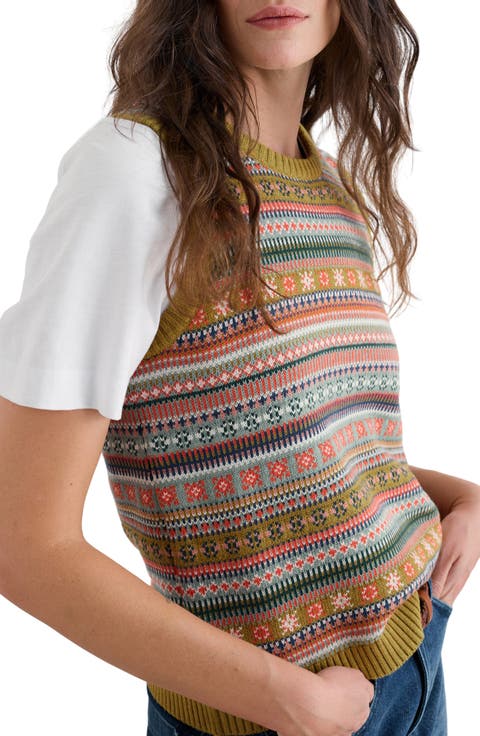 Cove Cottage Fair Isle Organic Cotton Sweater Vest