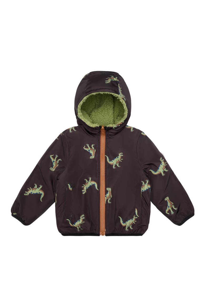 Kids' Reversible Water Resistant Hooded Jacket, Alternate, color, DINO