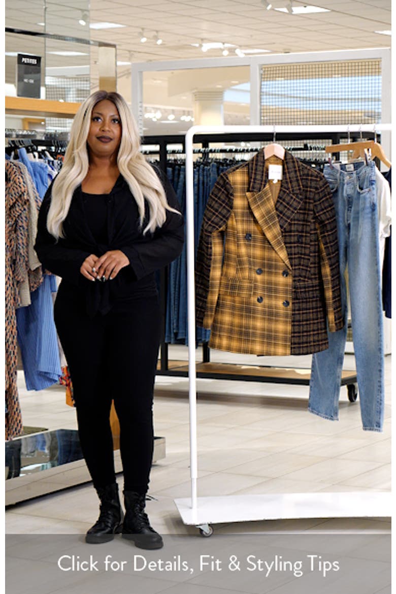Mixed Plaid Hourglass Double Breasted Blazer video