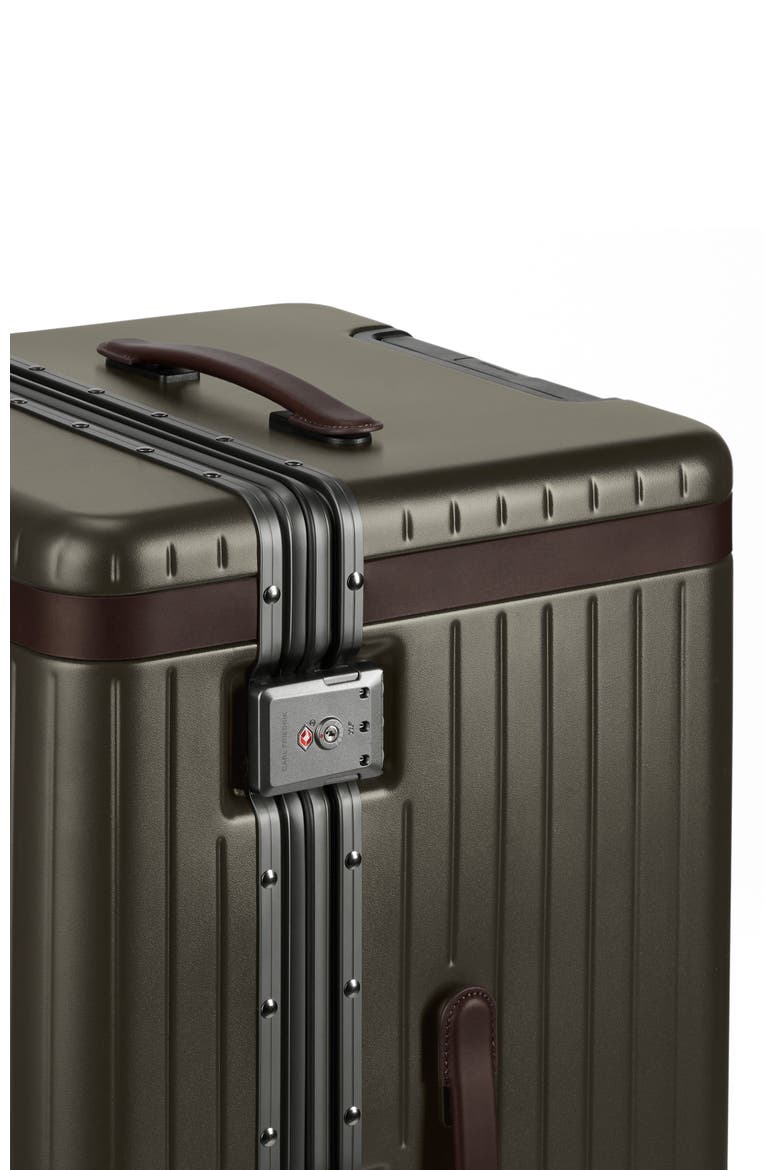 The Trunk Suitcase, Alternate, color, Dark Olive / Chocolate