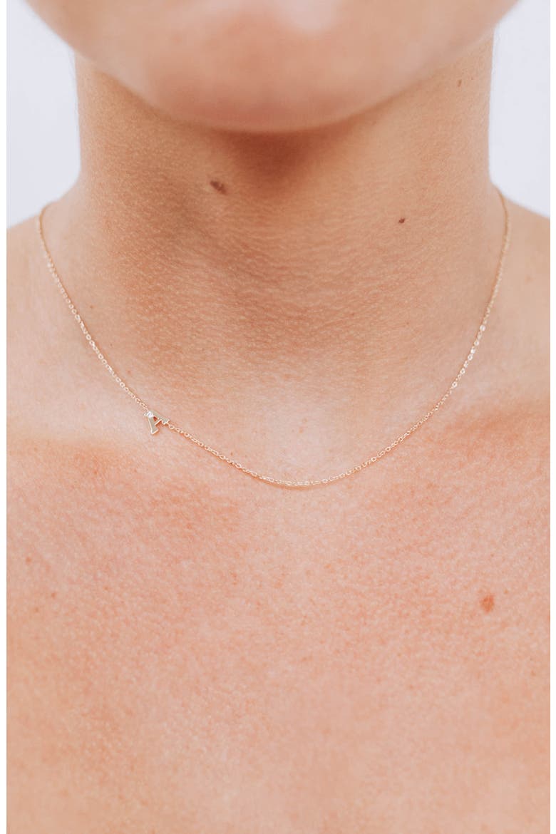 Diamond Initial Necklace, Alternate, color, A