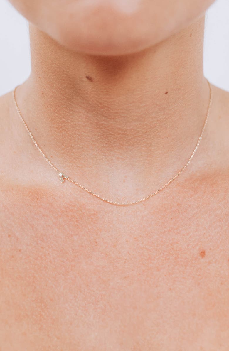 Anzie Diamond Initial Necklace, Alternate, color, A