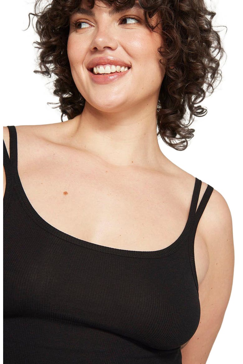 The Organic Cotton Cropped Tank, Alternate, color, Black