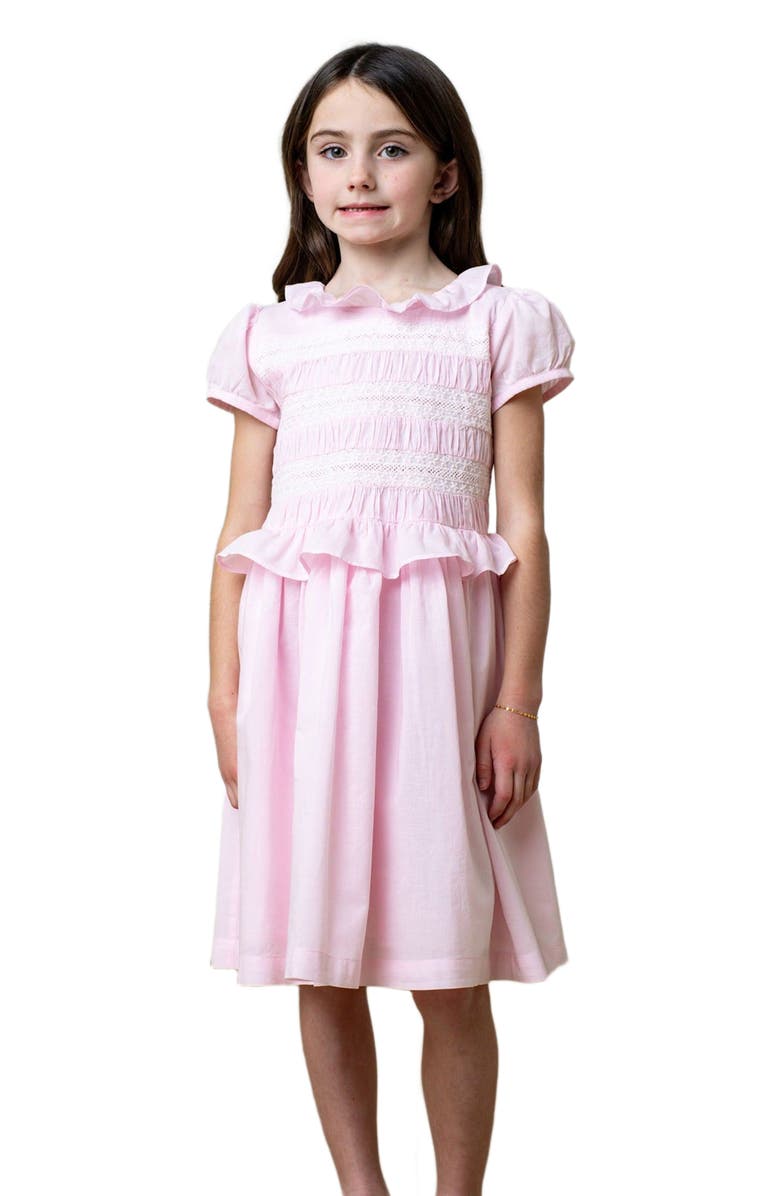 Hope & Henry Girls' Organic Puff Sleeve Smocked Party Dress, Kids, Main, color,