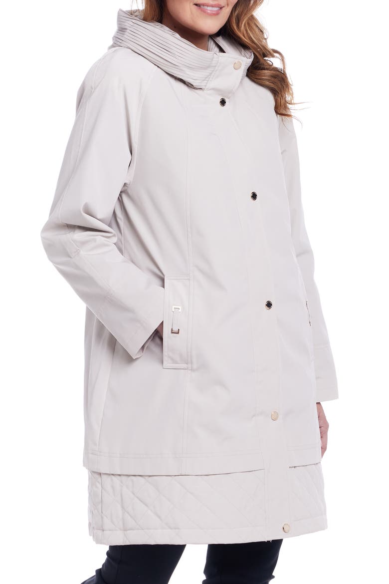 Water Resistant Hooded Rain Coat, Alternate, color, PEYOTEE