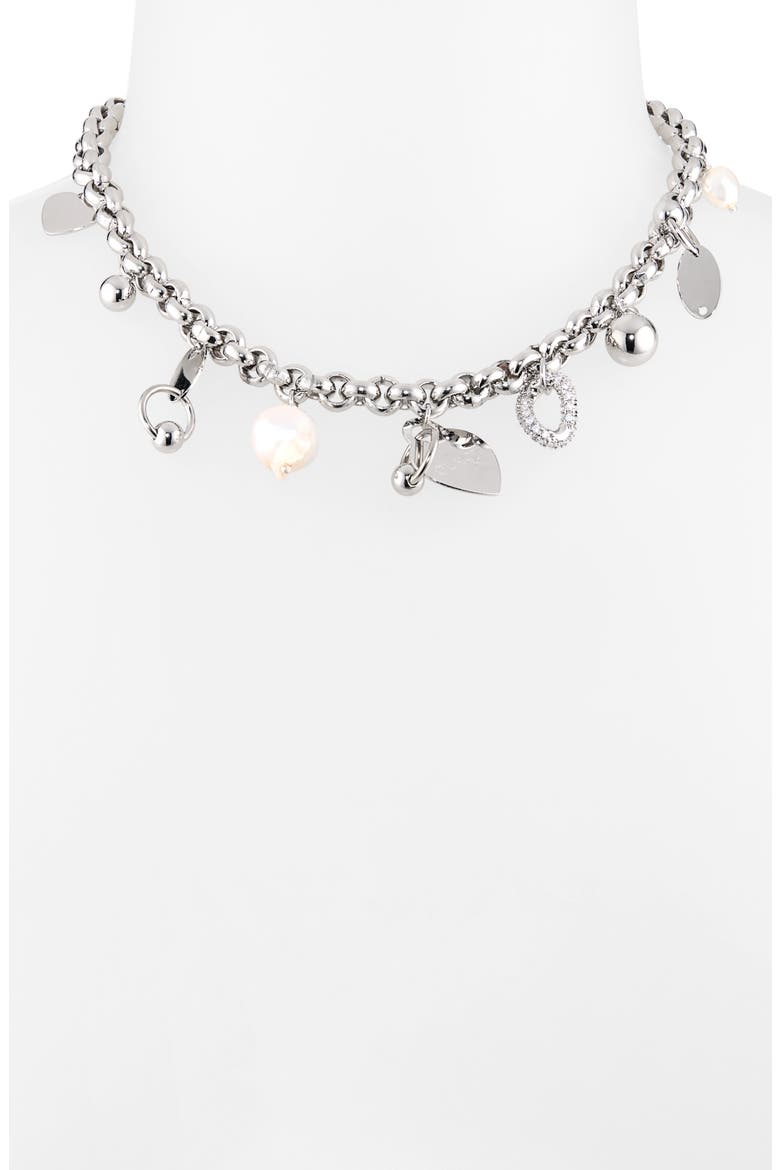 Agyness Charm Necklace, Alternate, color, PALLADIUM
