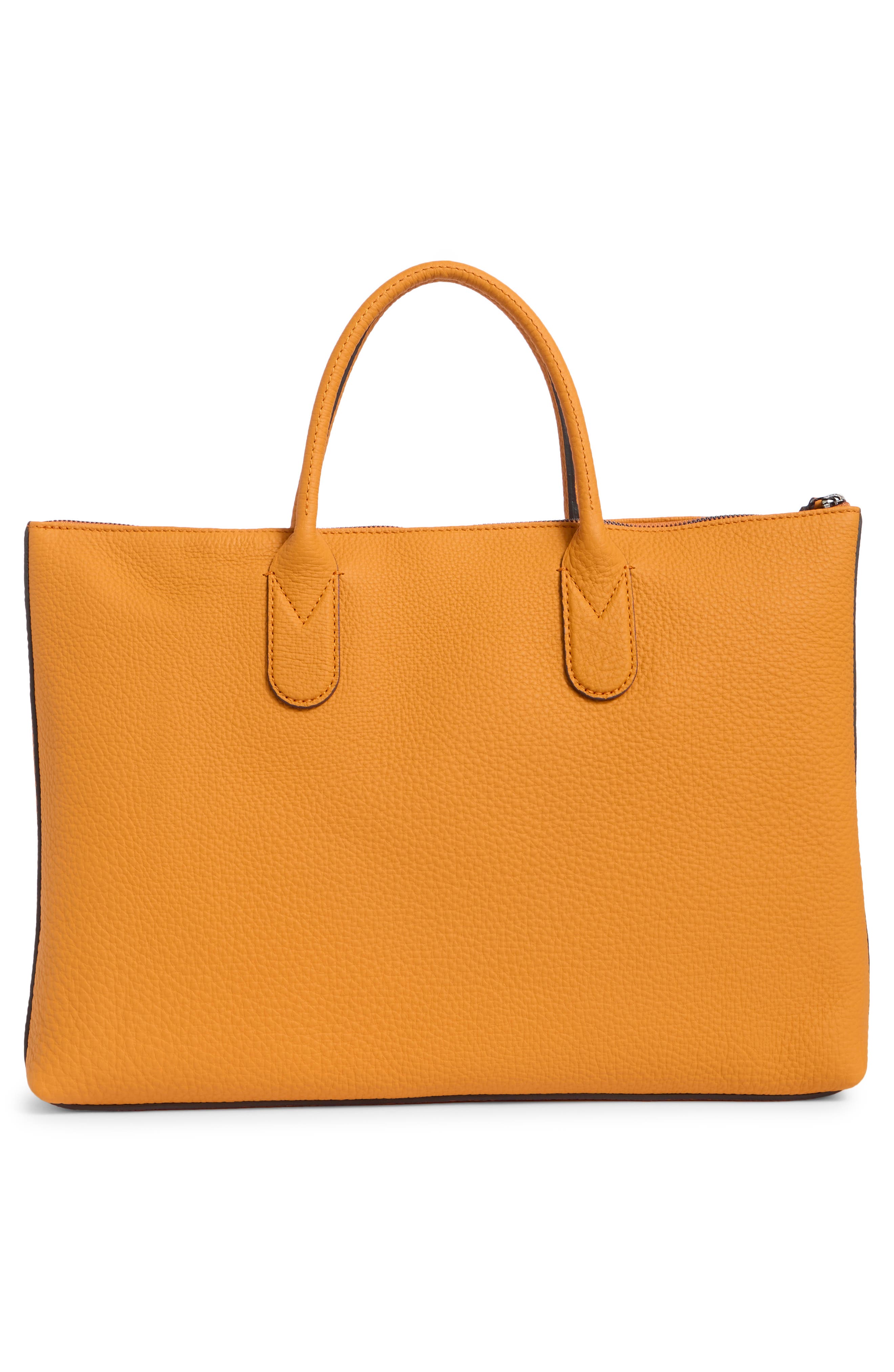 Longchamp Essential Pebbled Leather Document Holder, Alternate, color, Orange