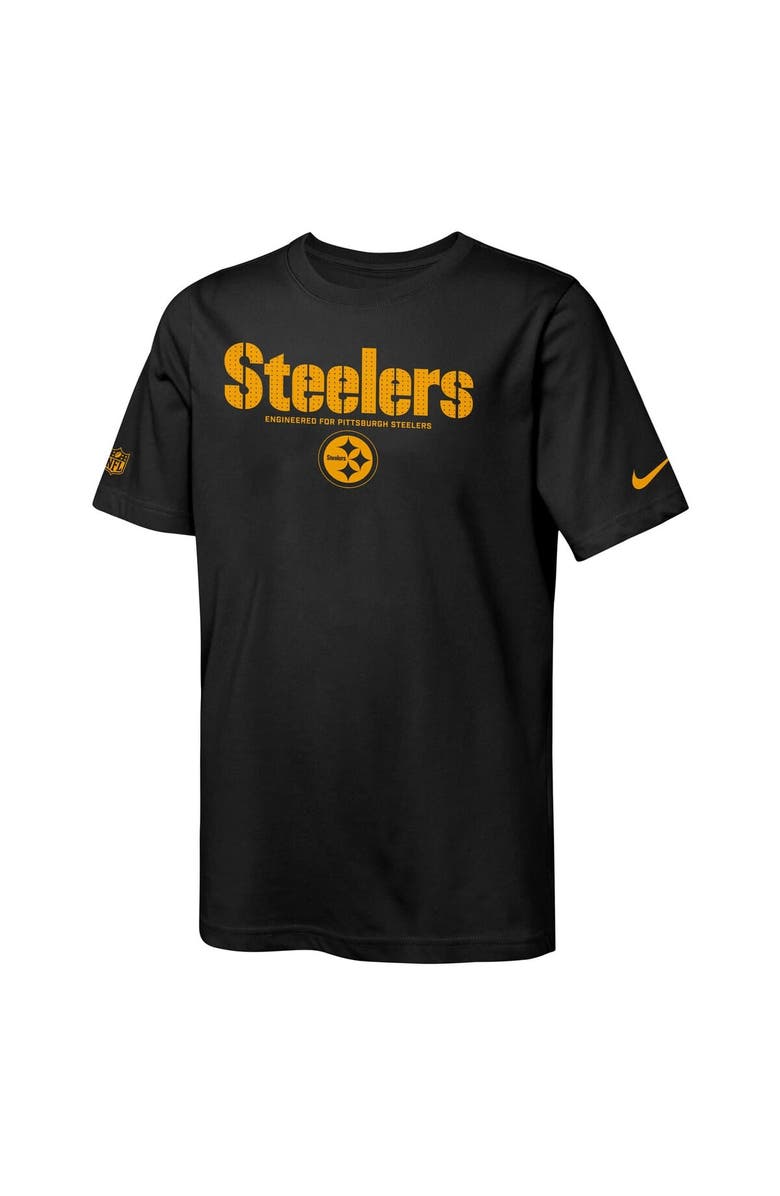 Nike Youth Nike Black Pittsburgh Steelers Sideline Team Issue T-Shirt, Alternate, color, Black