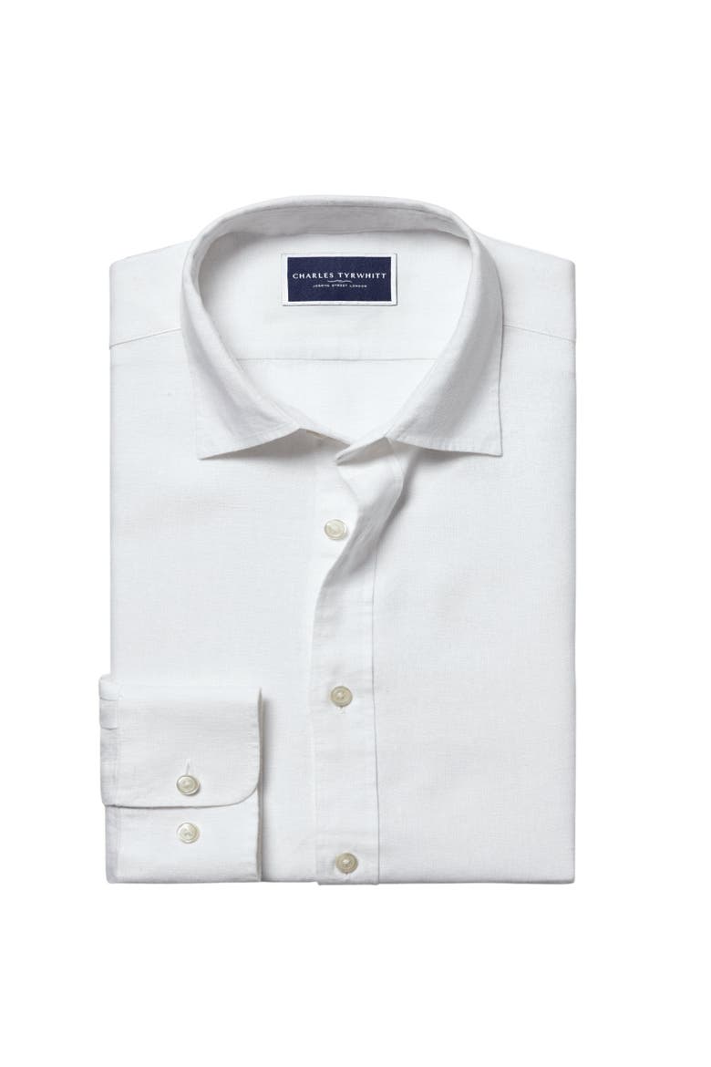 Plain Pure Linen Shirt, Alternate, color, White