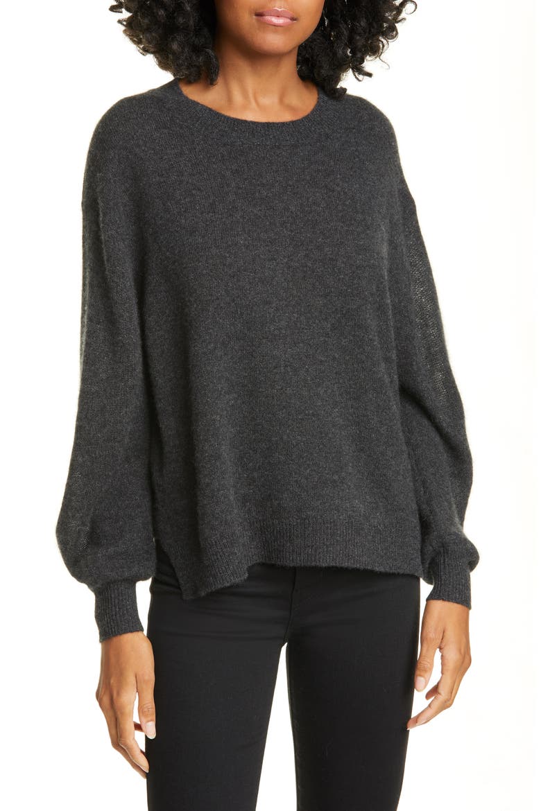 Deslain Crewneck Cashmere Sweater, Main, color, DARK CHARCOAL MELANGE