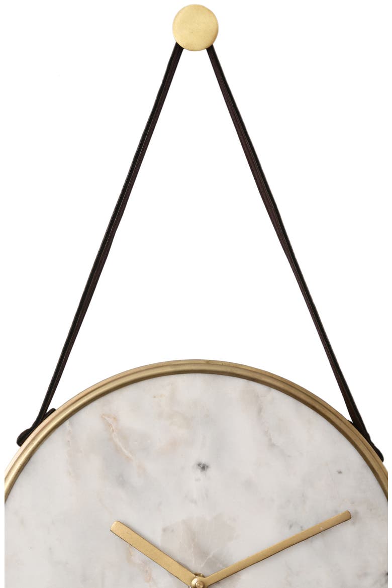 Livenna Wall Clock, Alternate, color, WHITE MARBLE