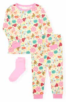 SLEEP ON IT Kids' Fitted Two-Piece Pajamas & Socks Set