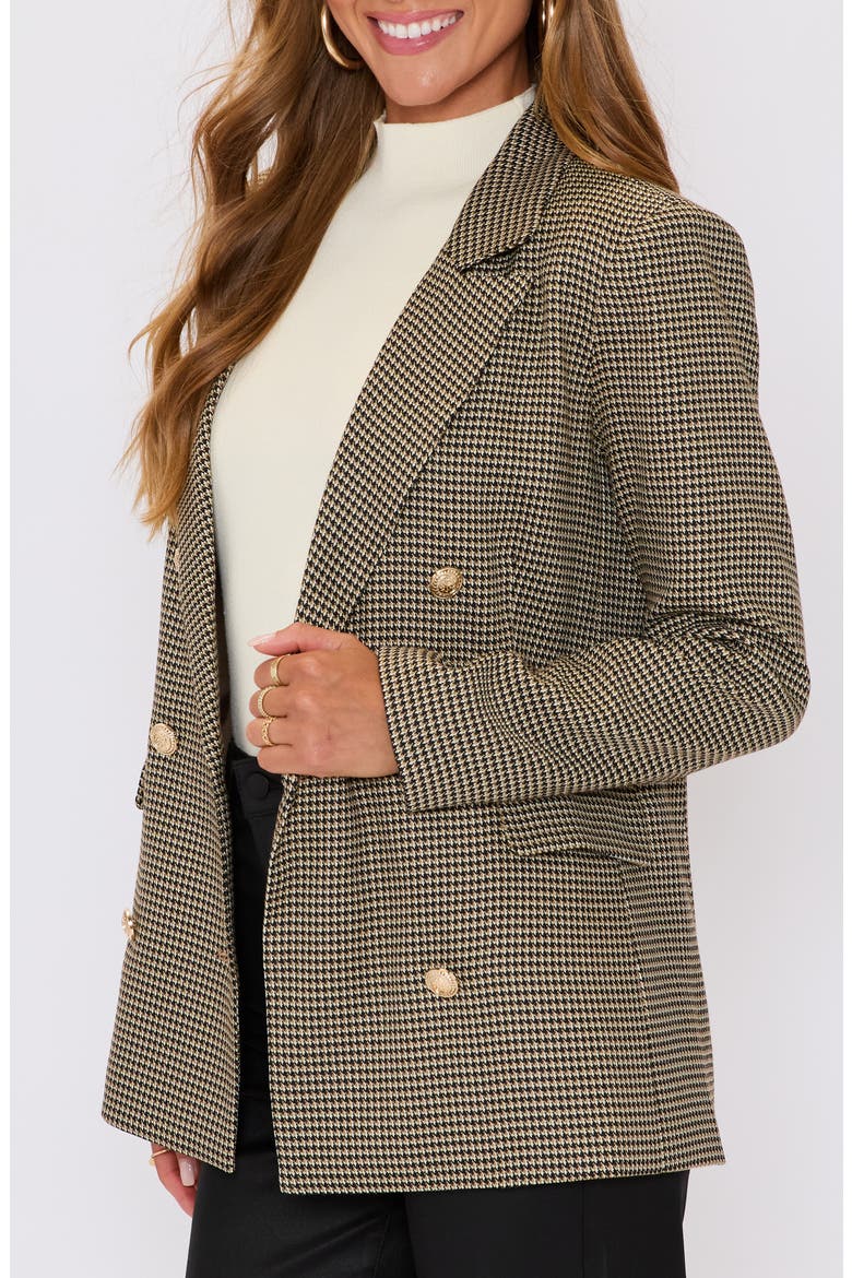 Margaret Plaid Double Breasted Blazer, Alternate, color, BROWN PLAID
