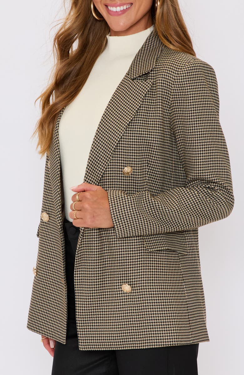 VICI Collection Margaret Plaid Double Breasted Blazer, Alternate, color, Brown Plaid