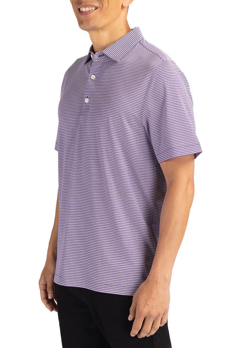 Forge Double Stripe Recycled Blend Polo, Alternate, color, COLLEGE PURPLE/ WHITE