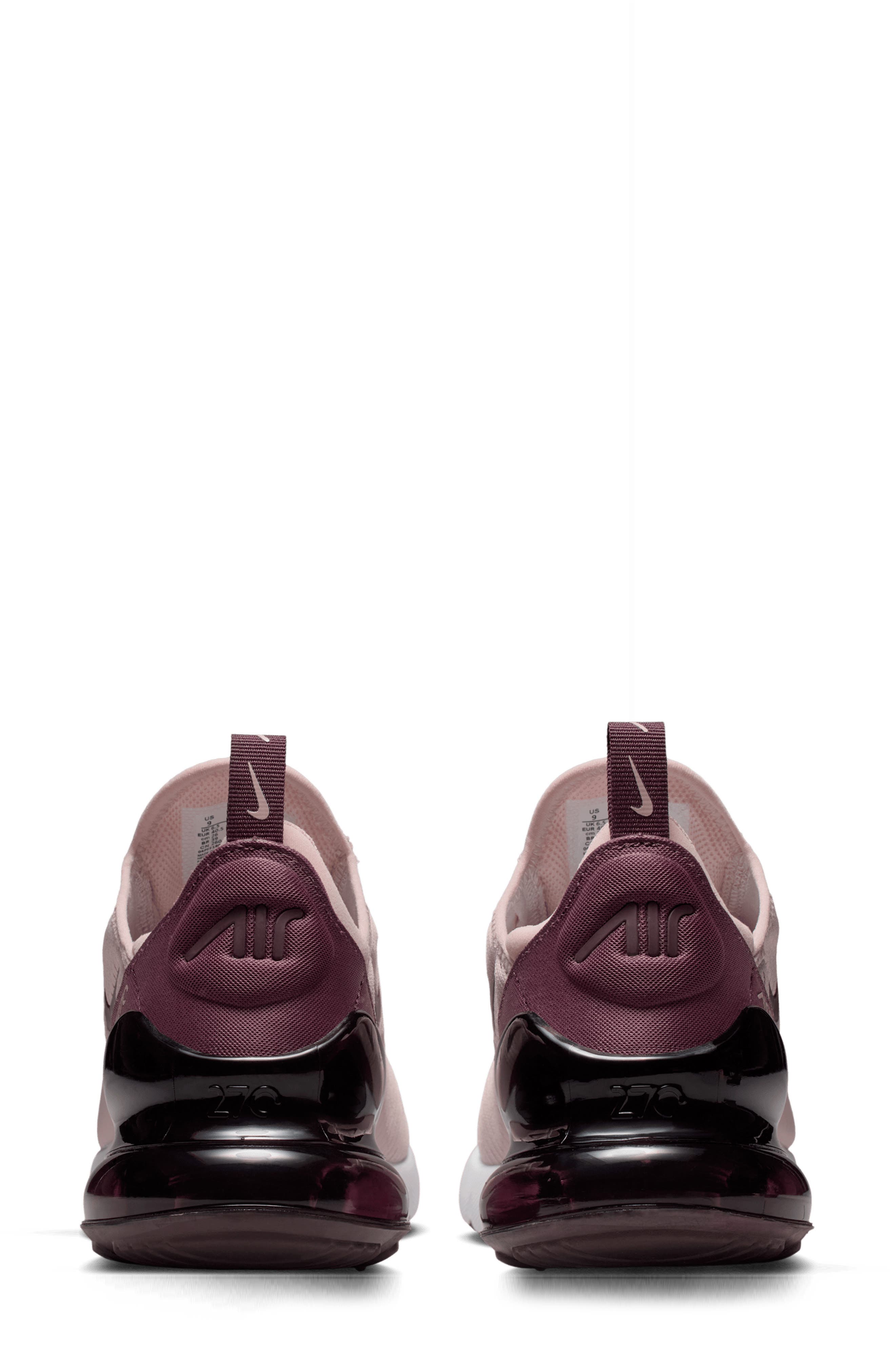 Nike Air Max 270 Sneaker, Alternate, color, Clay Red/ Burgundy Crush